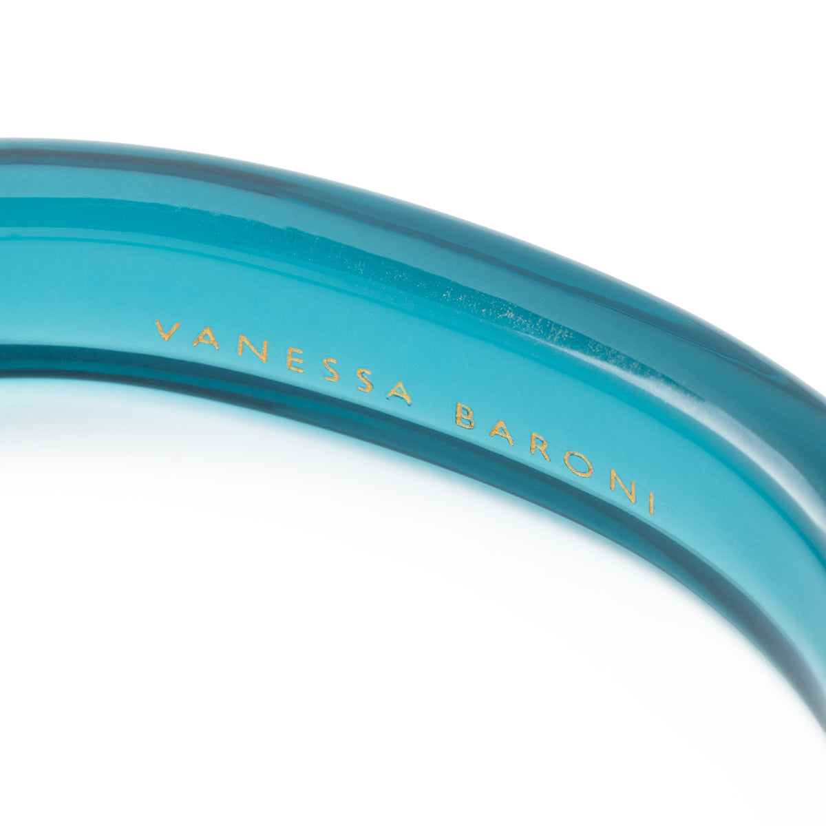 Soft Edge Bangle clear teal