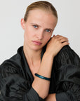 Soft Edge Bangle clear teal
