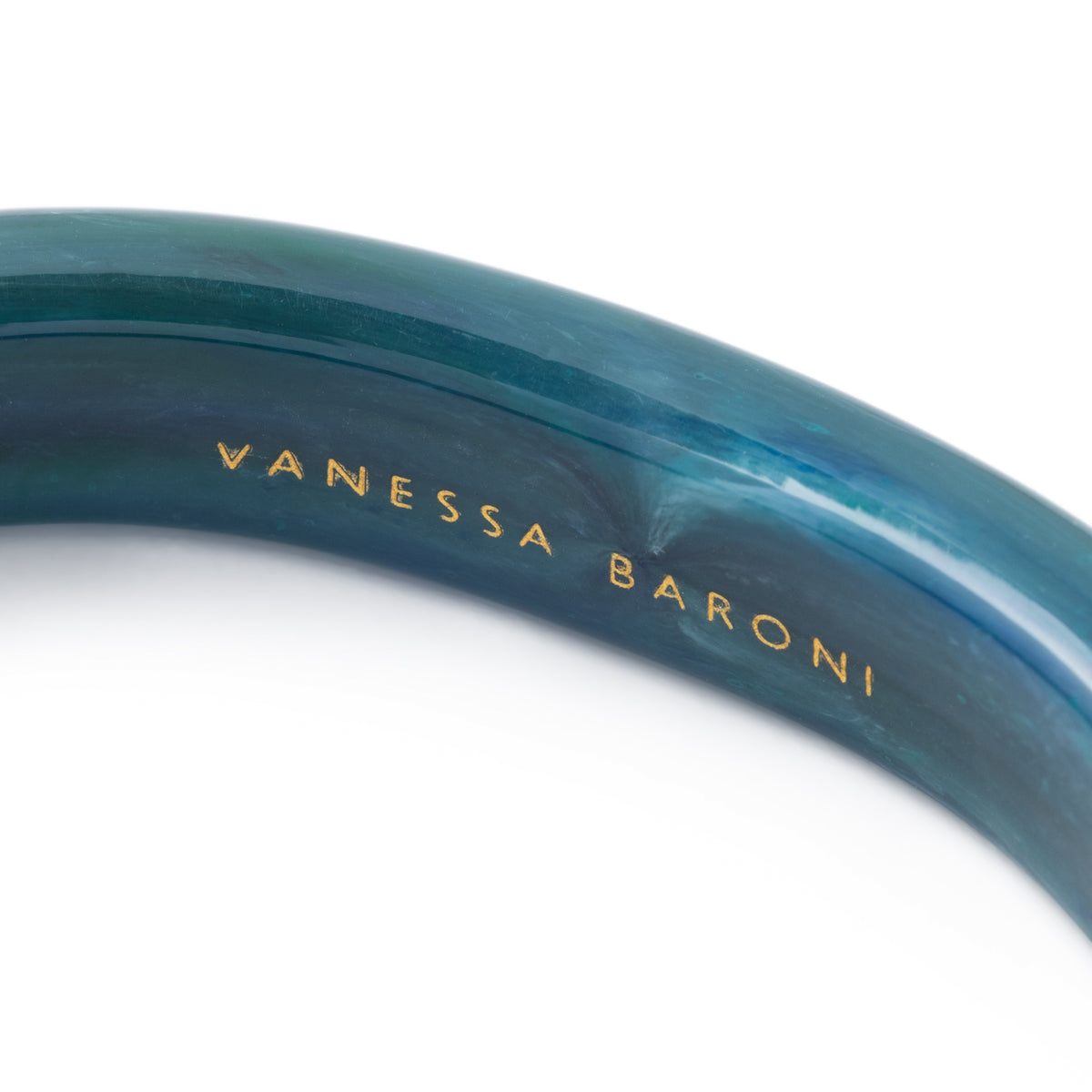 Soft Edge Bangle teal marble