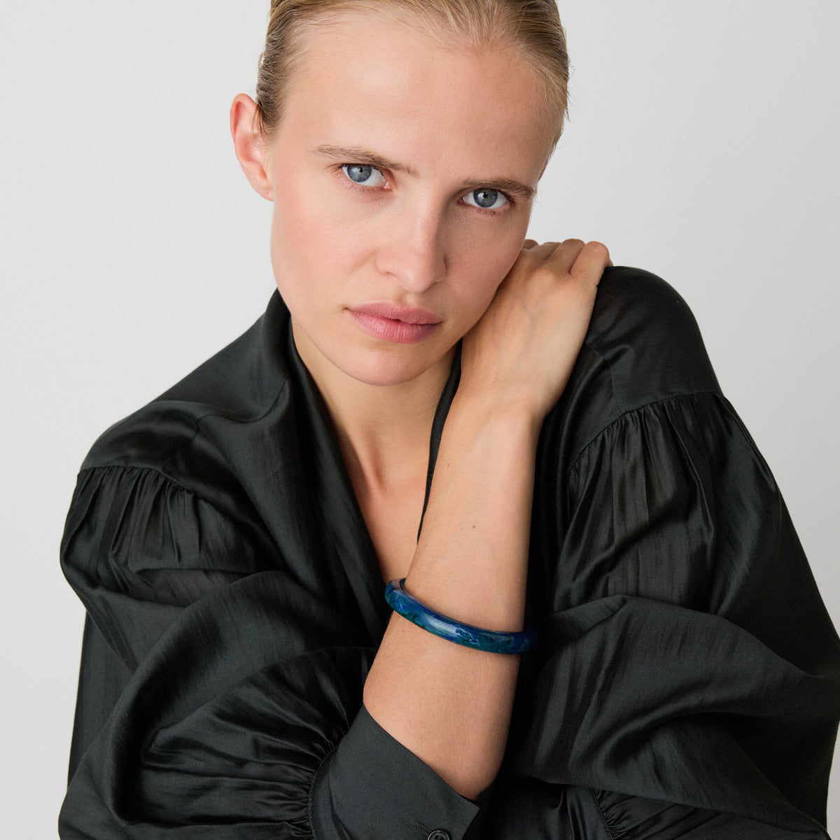 Soft Edge Bangle teal marble