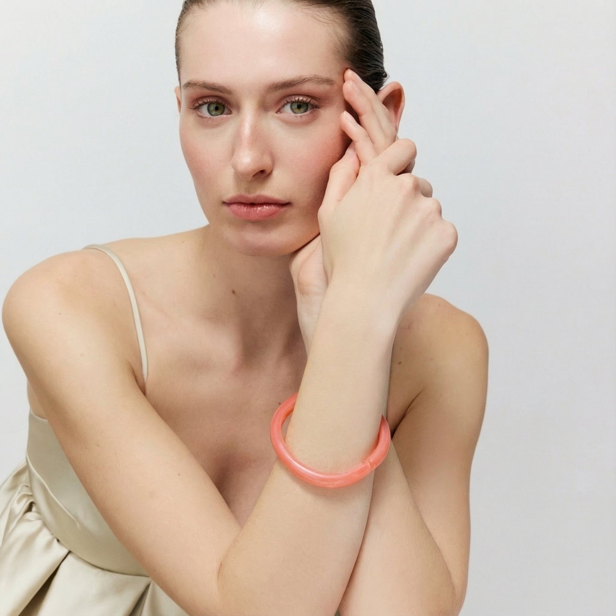 Soft Edge Bangle watermelon marble