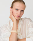 Asymmetric Bangle latte marble
