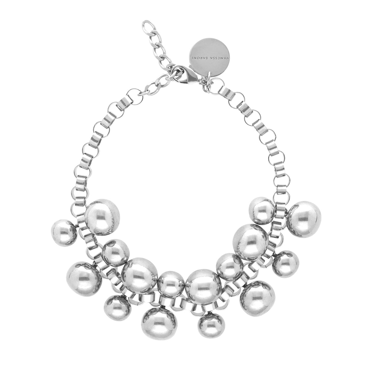 Multi Beads Collier Silver