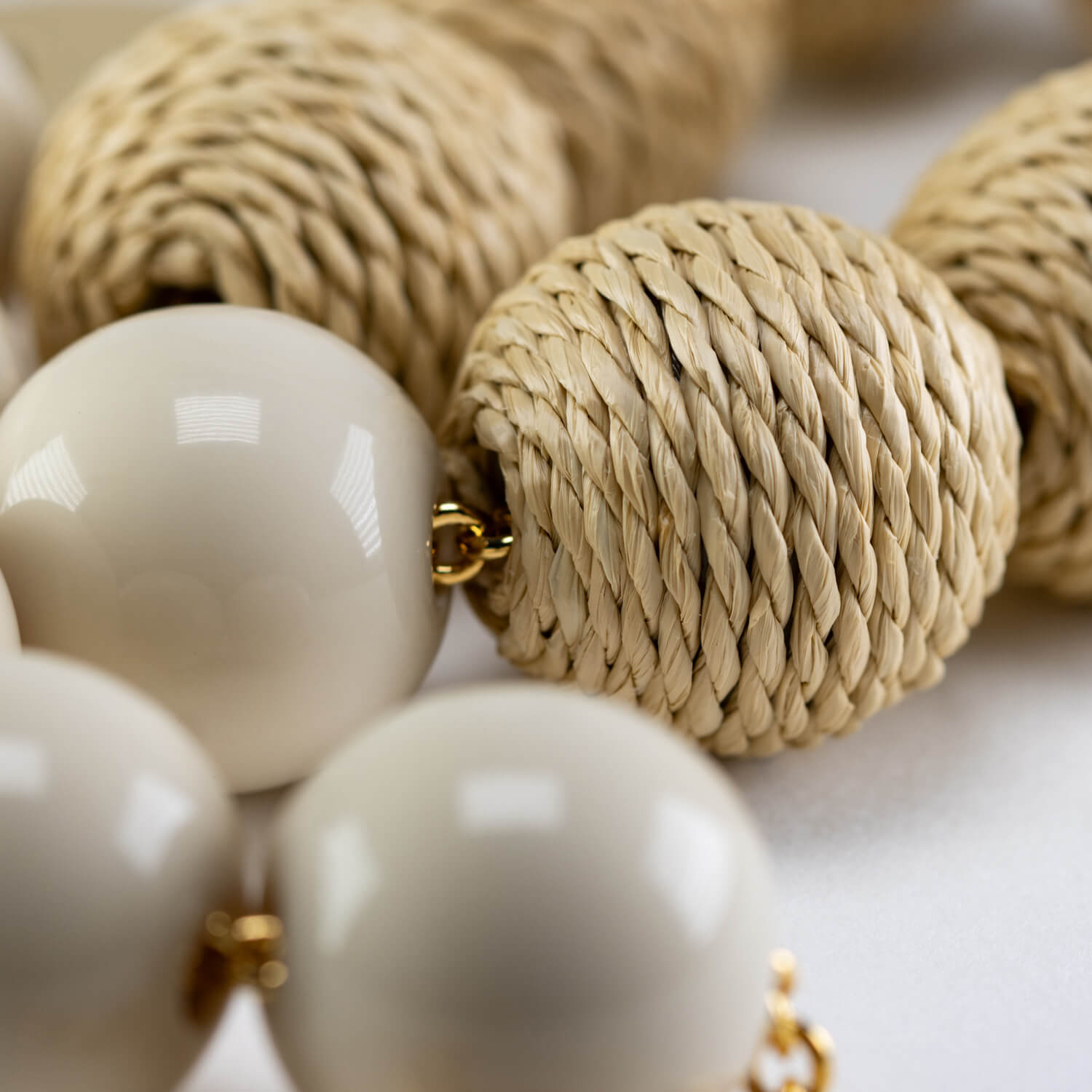 Raffia Beads Necklace Natural - Vanessa Baroni