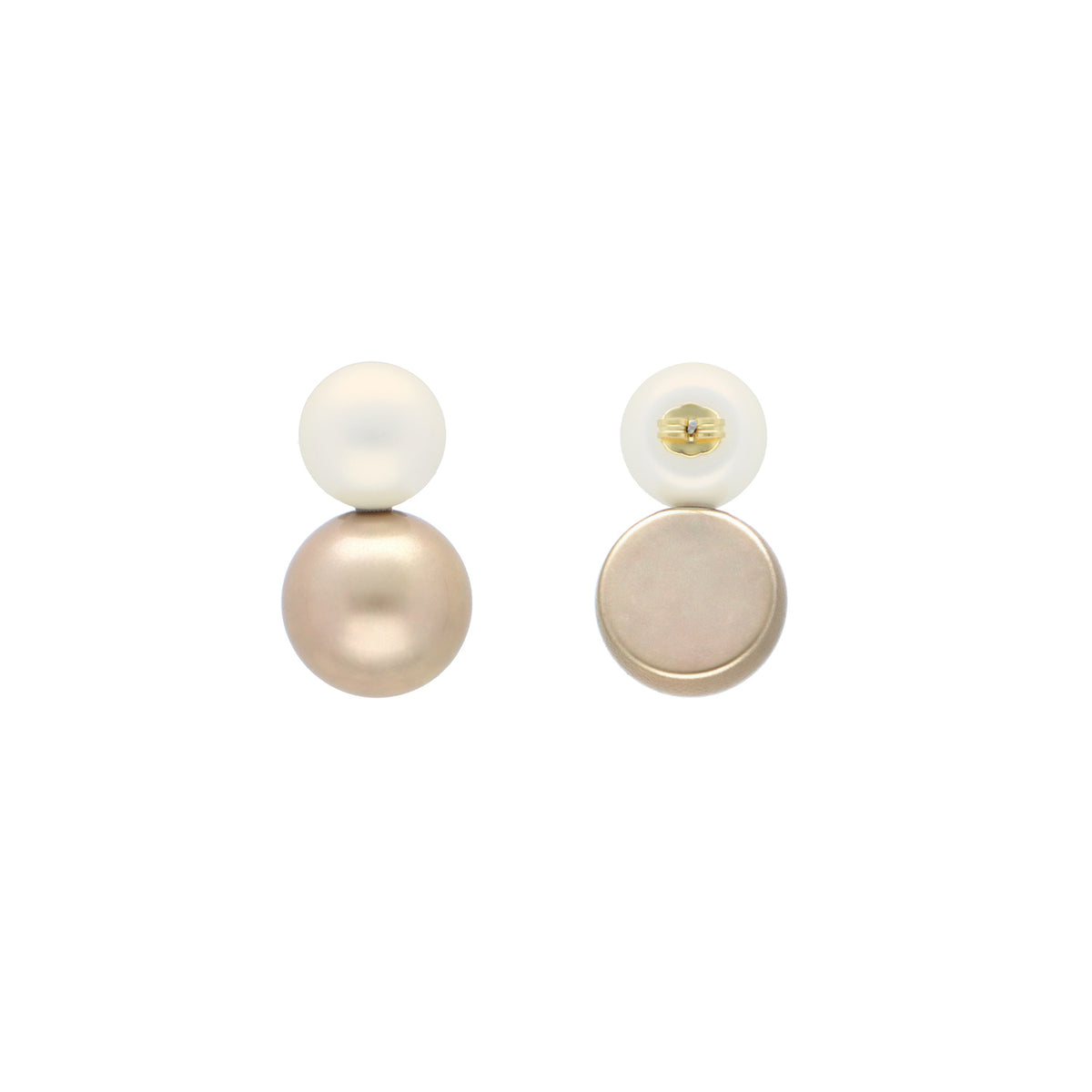 Double Pearl Earring Champagner Pearl