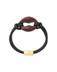 Turtle Leather Bracelet black - bordeaux marble