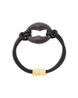 Turtle Leather Bracelet black - dark brown marble