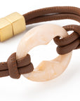 Turtle Leather Bracelet brown - latte marble