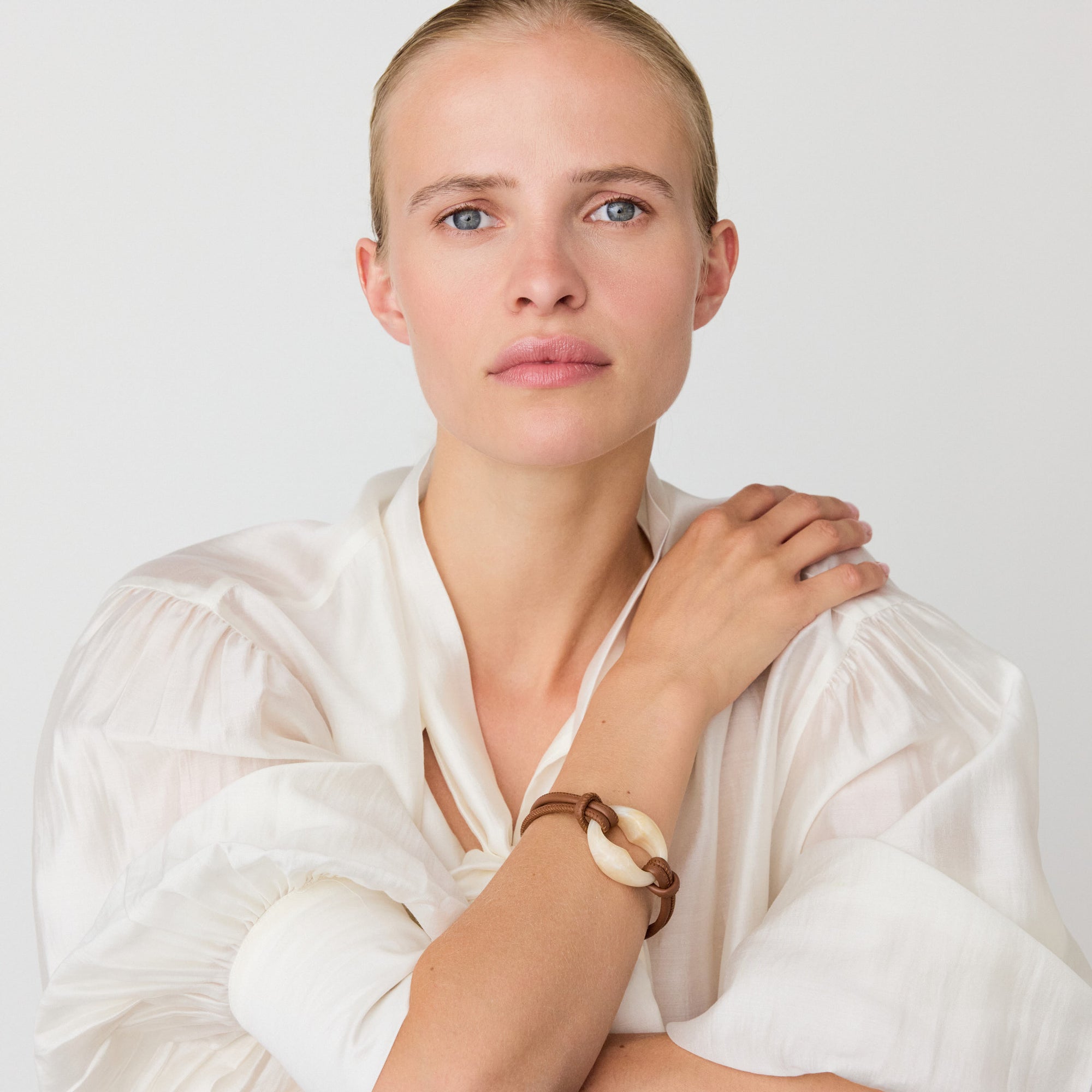 Turtle Leather Bracelet brown - latte marble