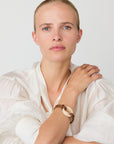 Turtle Leather Bracelet brown - latte marble