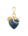 Heart Key Chain Charm teal marble