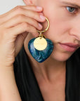 Heart Key Chain Charm teal marble