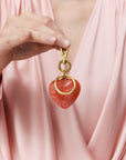 Heart Key Chain Charm watermelon marble