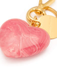 Heart Key Chain Charm watermelon marble