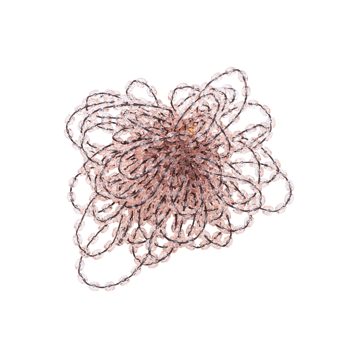Fringe Brooch clear taupe