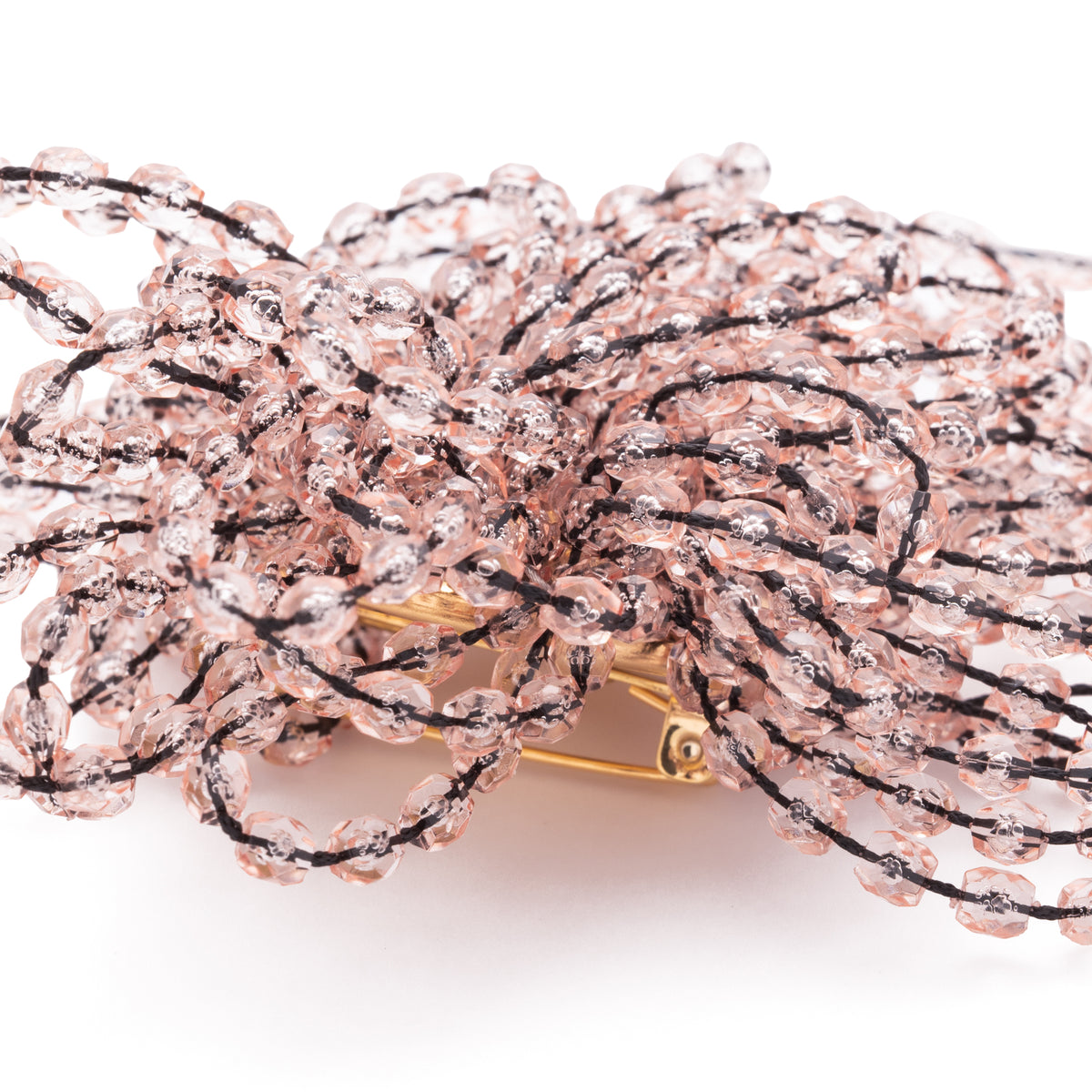 Fringe Brooch clear taupe