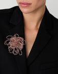 Fringe Brooch clear taupe