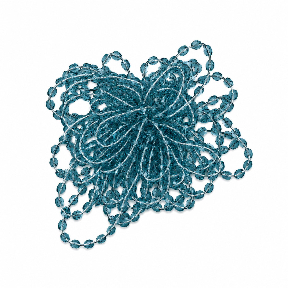 Fringe Brooch clear teal