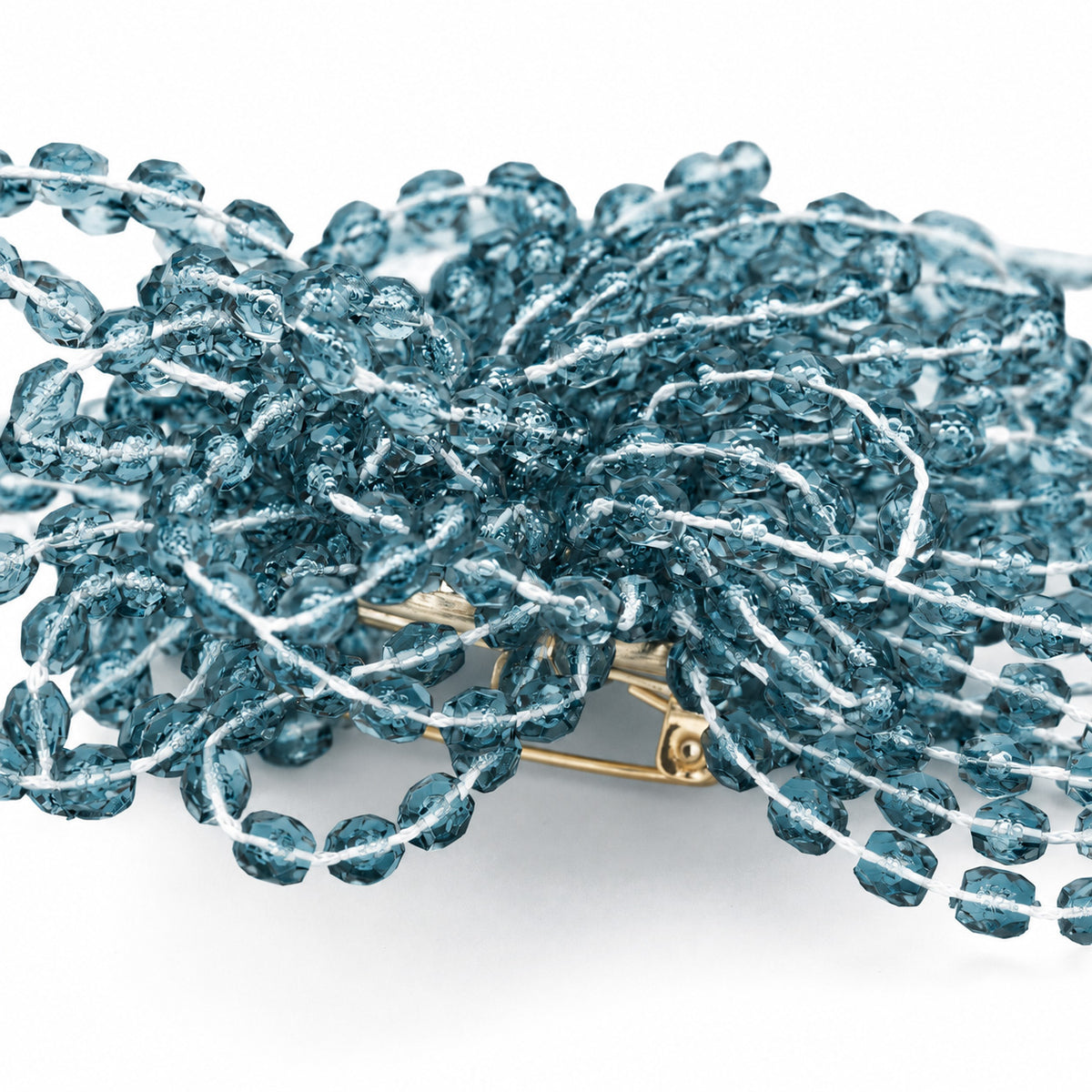 Fringe Brooch clear teal