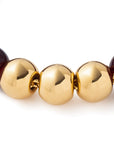 Mini Beads Necklace with gold bordeaux marble