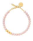 Mini Beads Necklace with gold ivory rose marble