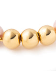 Mini Beads Necklace with gold ivory rose marble