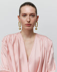 Bold Link Bead Earring gold