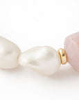 Barrel Pearl Necklace ivory rose marble
