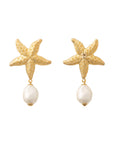 Starfish Pearl Earring gold