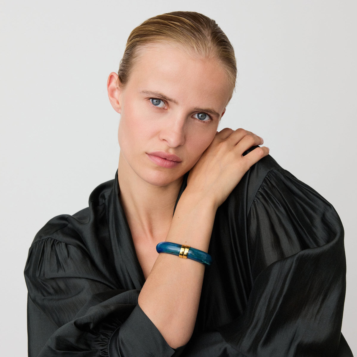 Clic Bangle teal marble