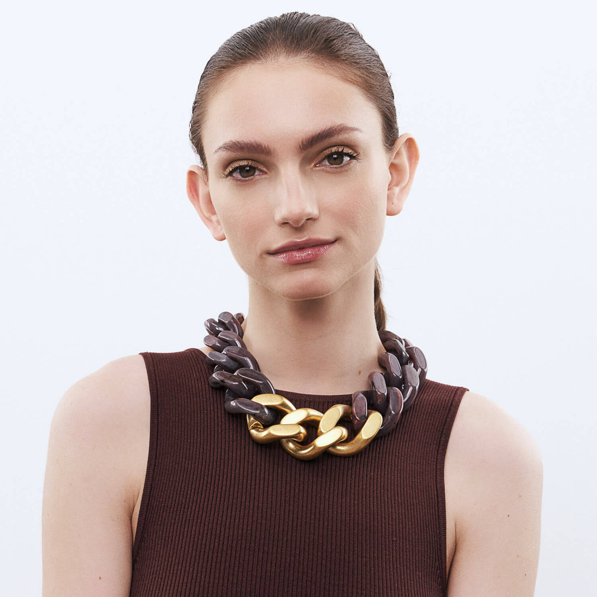 GREAT Necklace With Gold - Ikat Marble