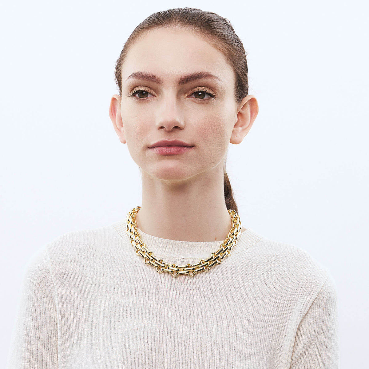 Three Layered Necklace Gold