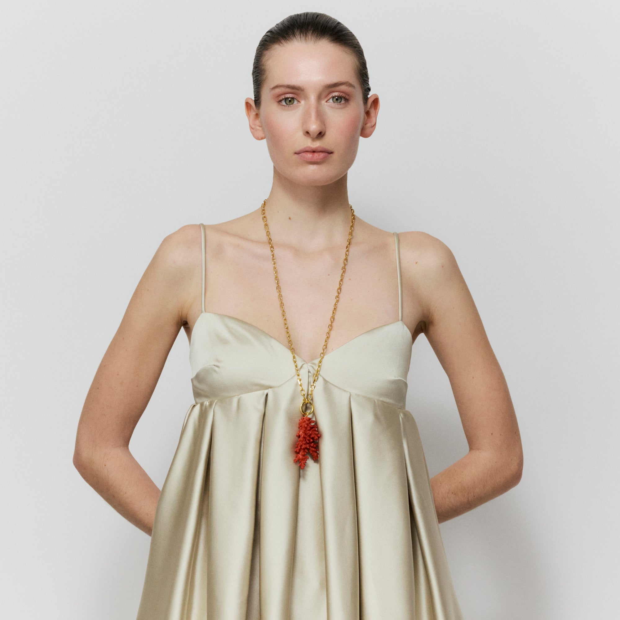 Single Coral Necklace coral