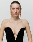 Vintage Tripple Earring orange