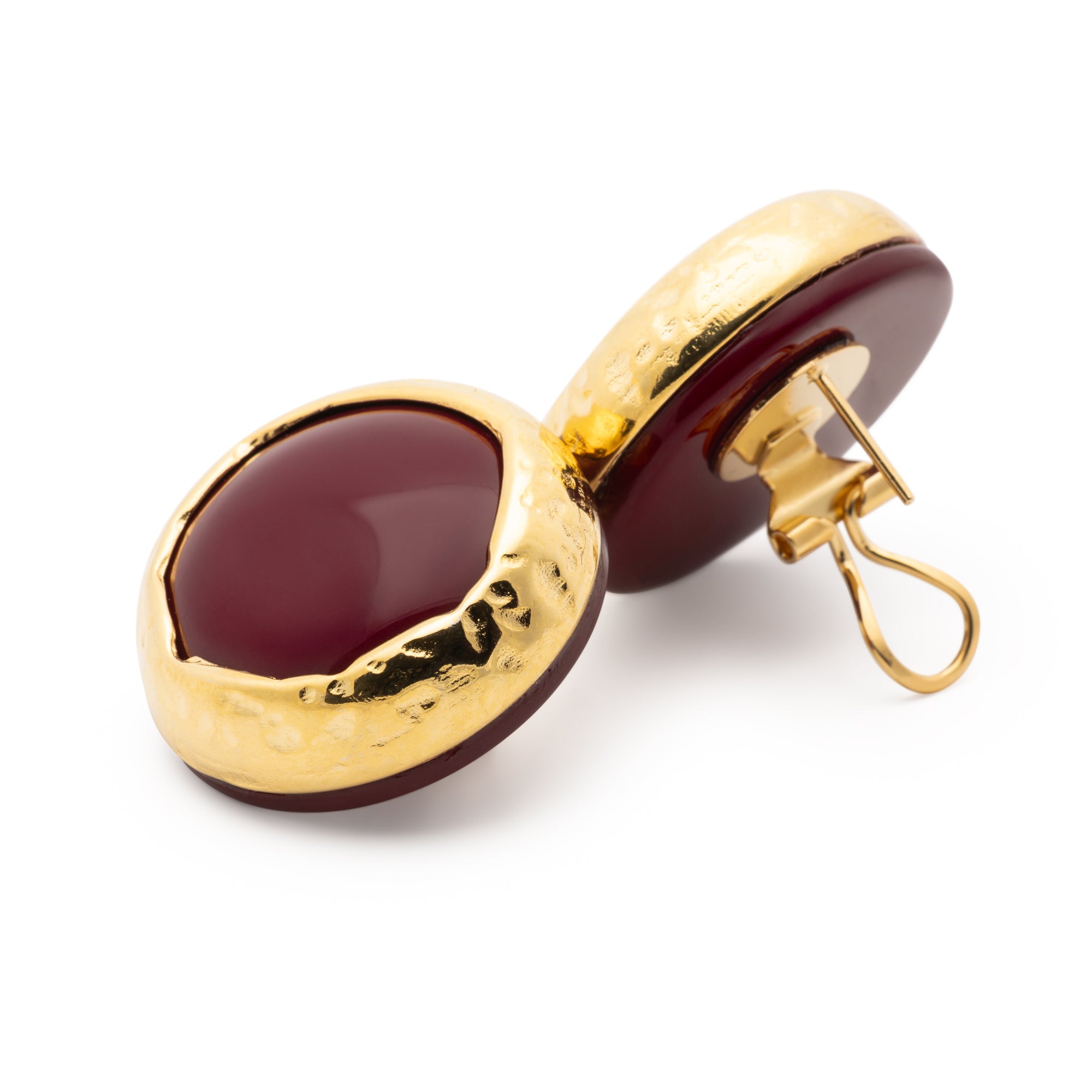 Vintage Round Earring bordeaux