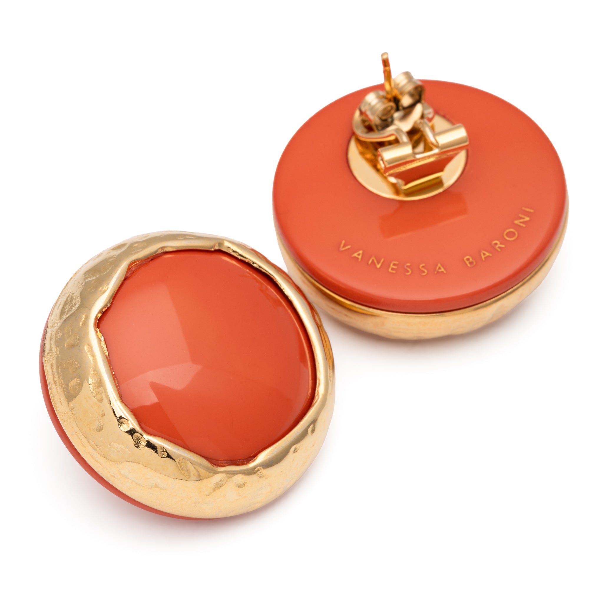 Vintage Round Earring orange