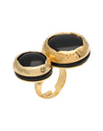 Vintage Double Round Ring black