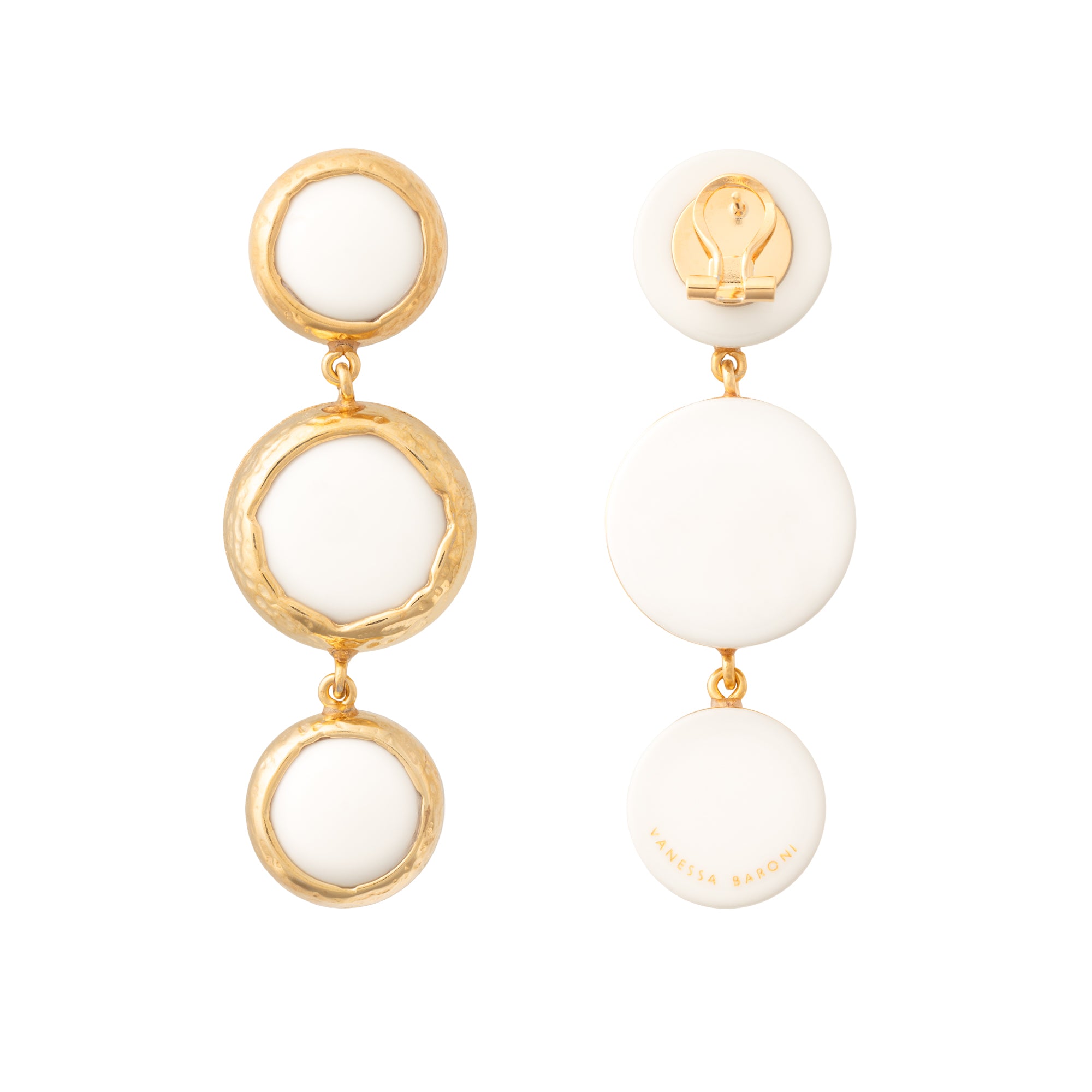 Vintage Tripple Earring off-white