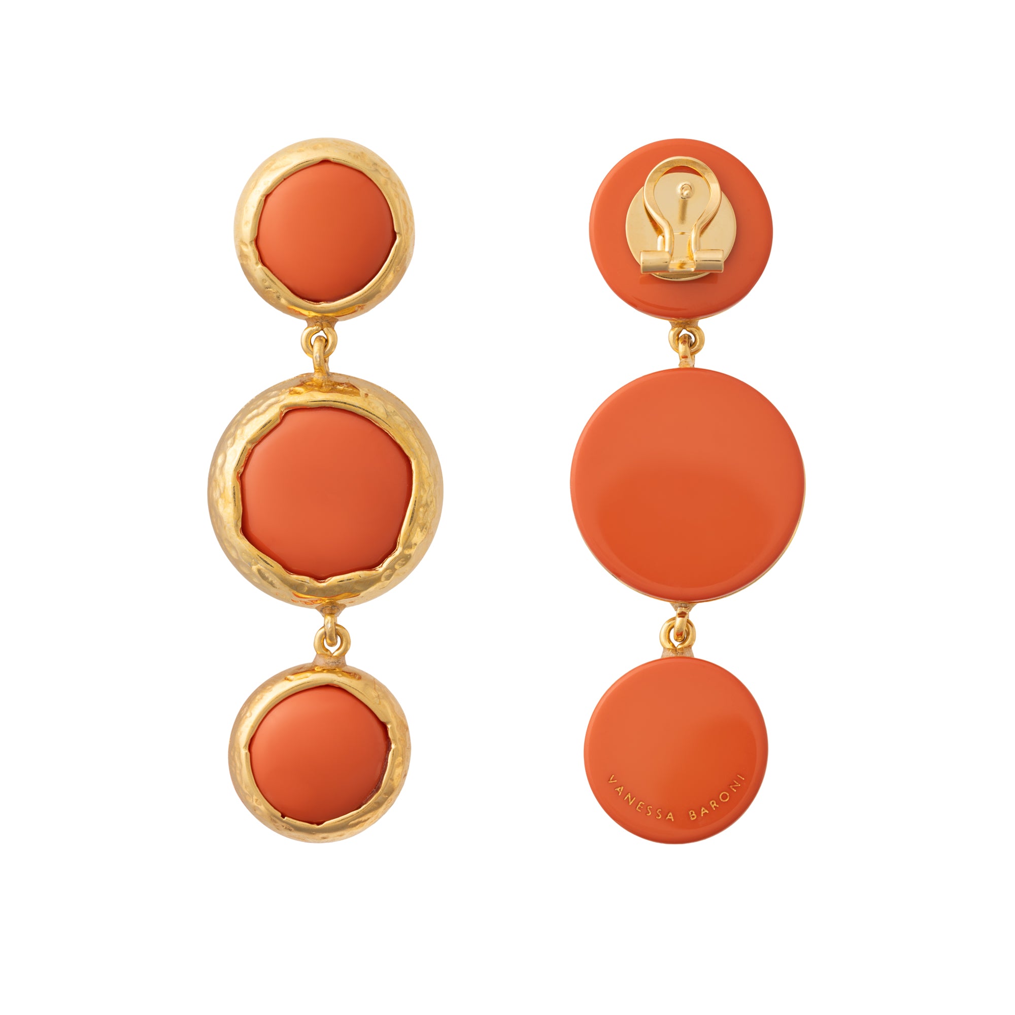 Vintage Tripple Earring orange