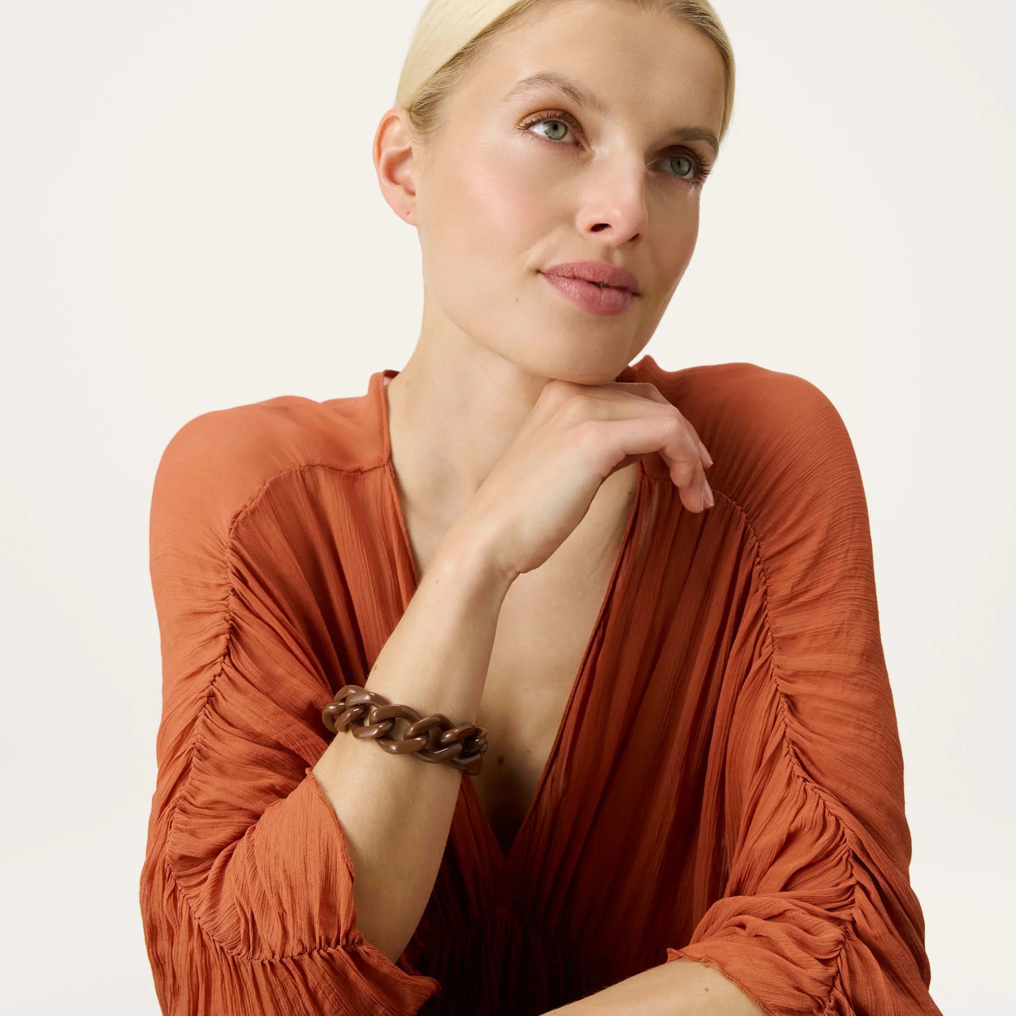 Flat Chain Bracelet chocolate brown