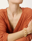 Mini Flat Chain Bracelet creme brulee marble