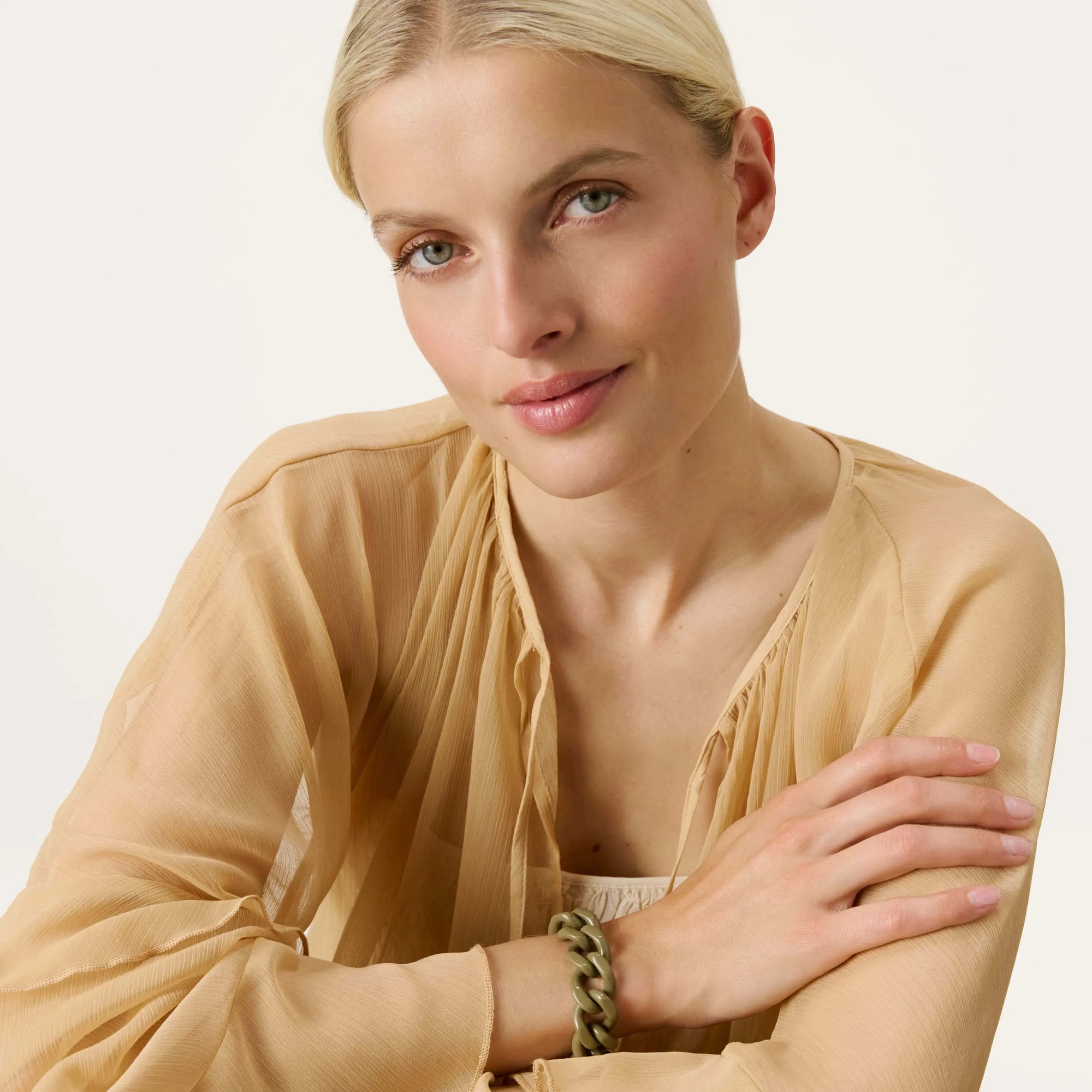 Mini Flat Chain Bracelet light olive