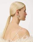 Circlet Earring snow green marble