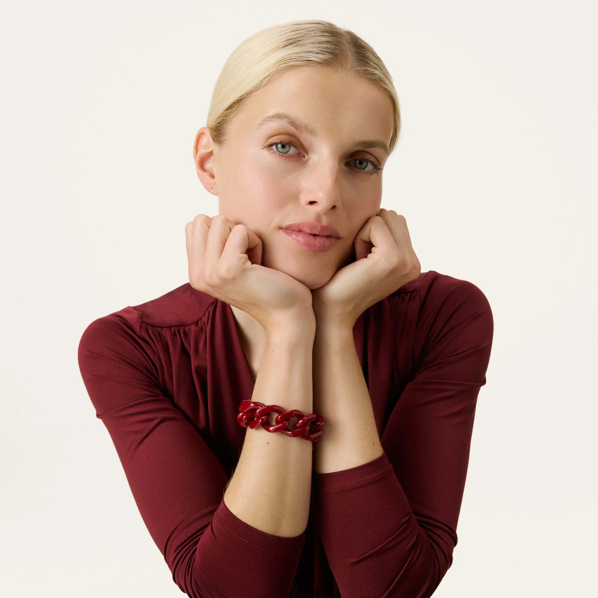 Flat Chain Bracelet bordeaux