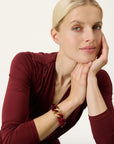 Flat Chain Bracelet Bi-Color with Gold bordeaux-bordeaux marble