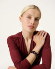 Flat Chain Bracelet aubergine marble