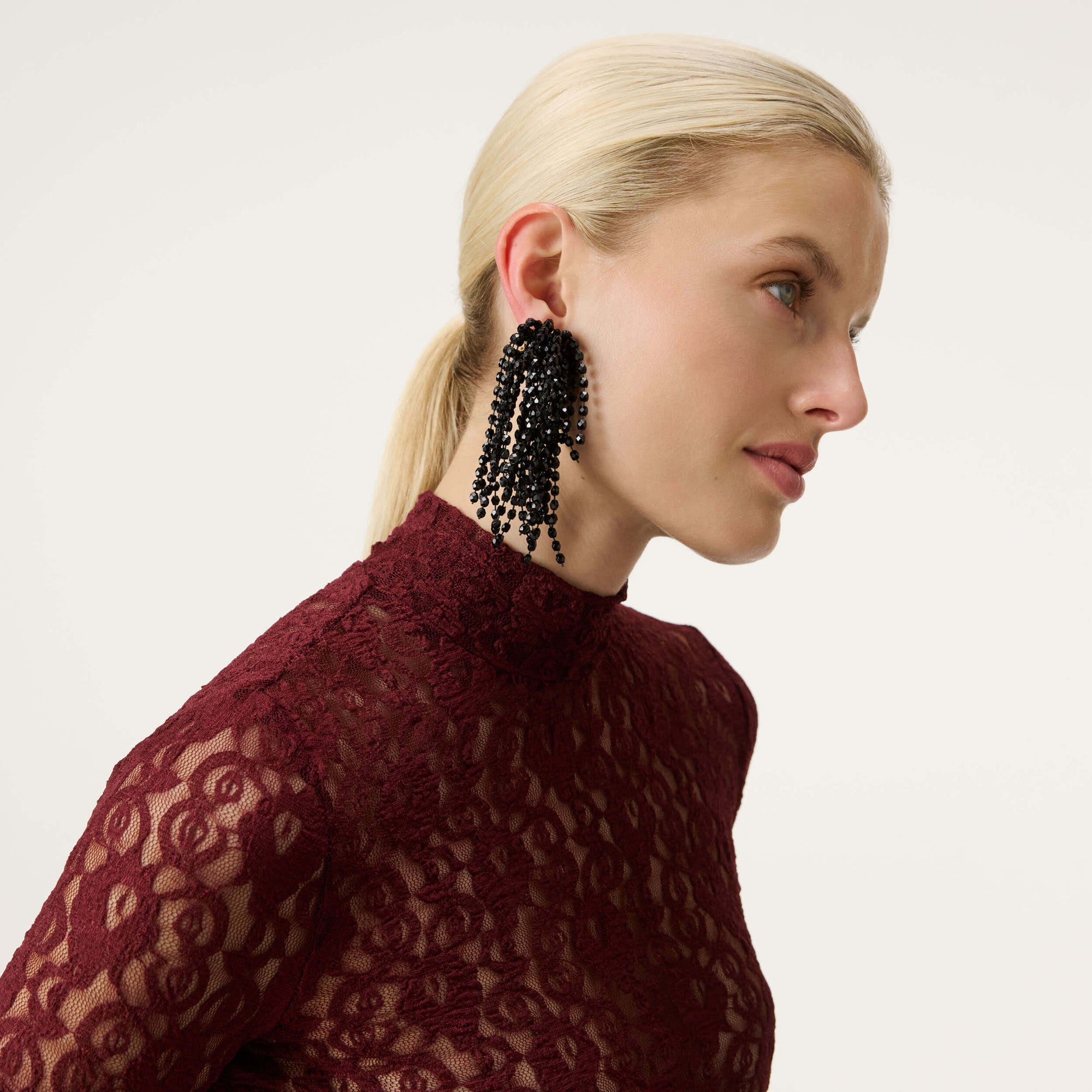 Fringe Earring black