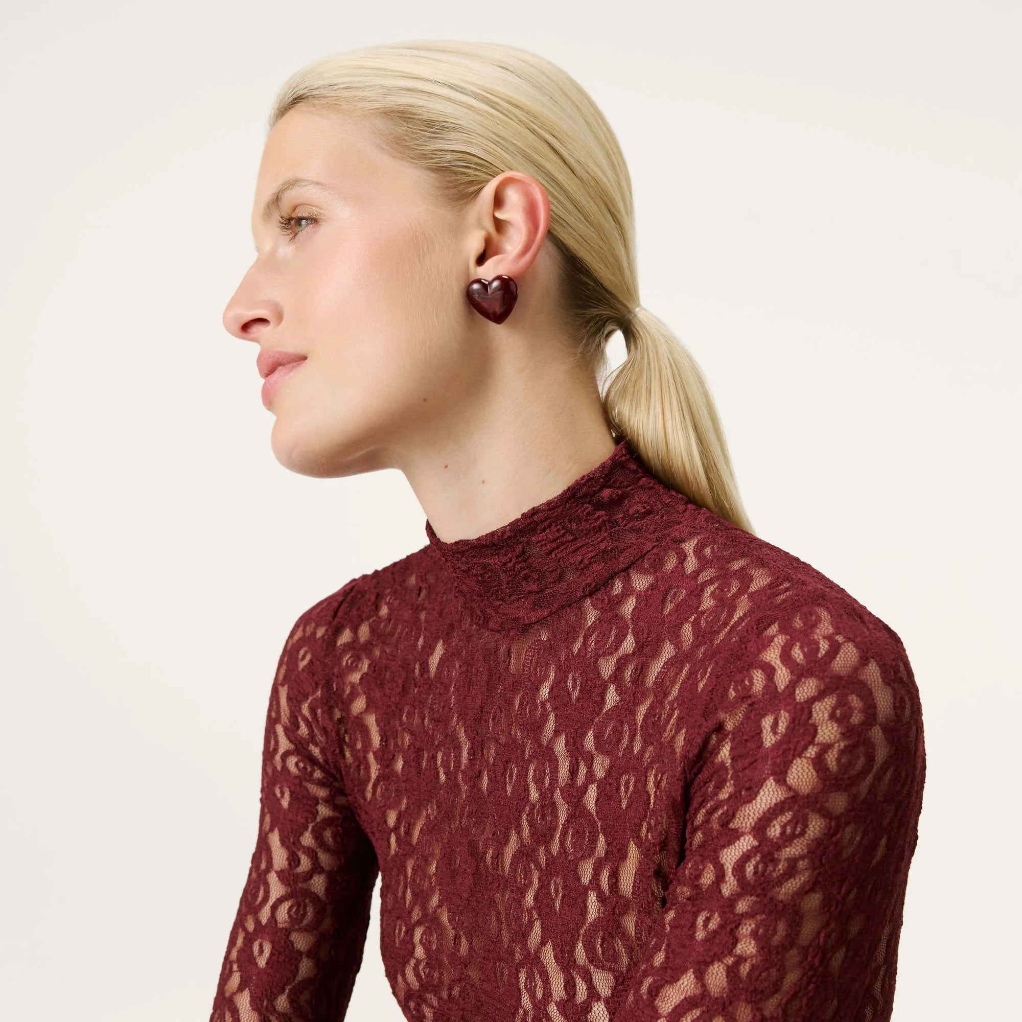 Love Earring bordeaux marble