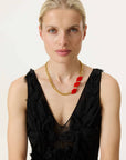 Lip Necklace gold red