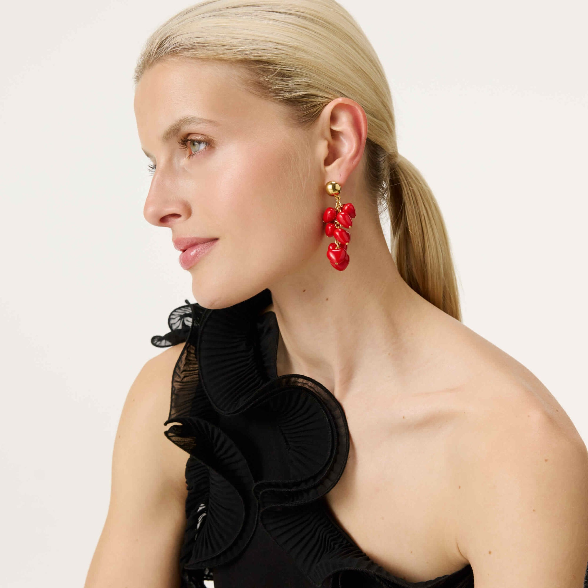 Hearts Earring scarlet red